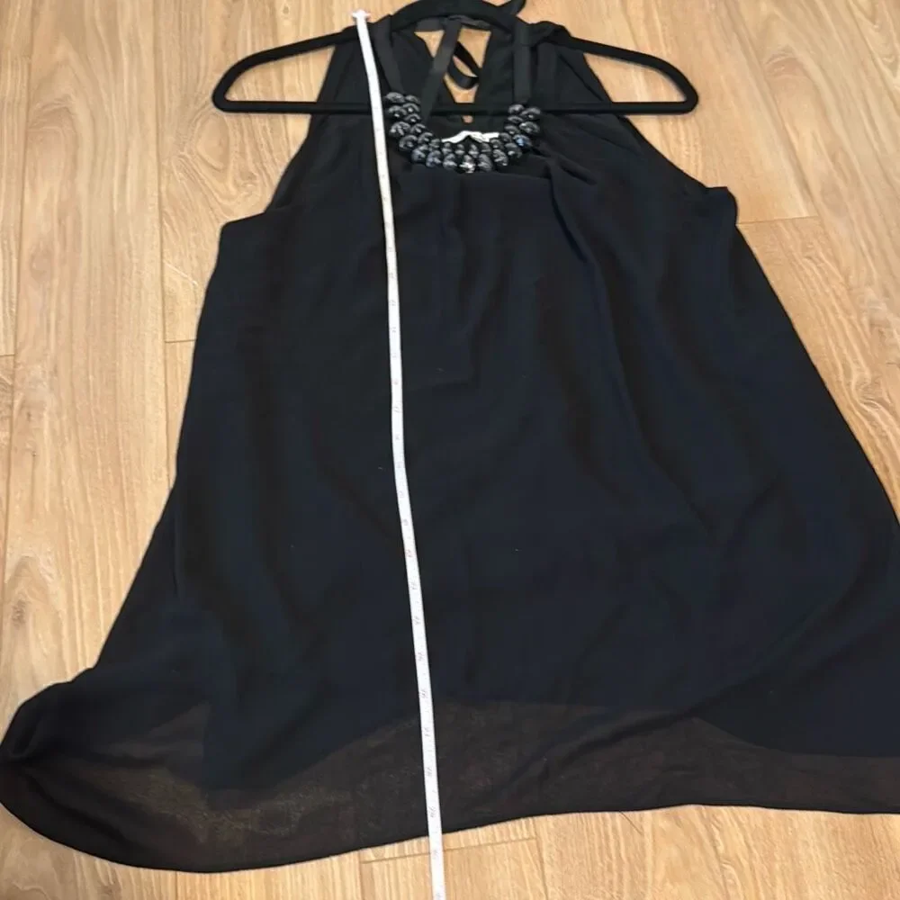 MAX STUDIO Halter Neck Trapeze Dress Medium   Crystal like neckline‎ with jewels - Picture 6 of 6